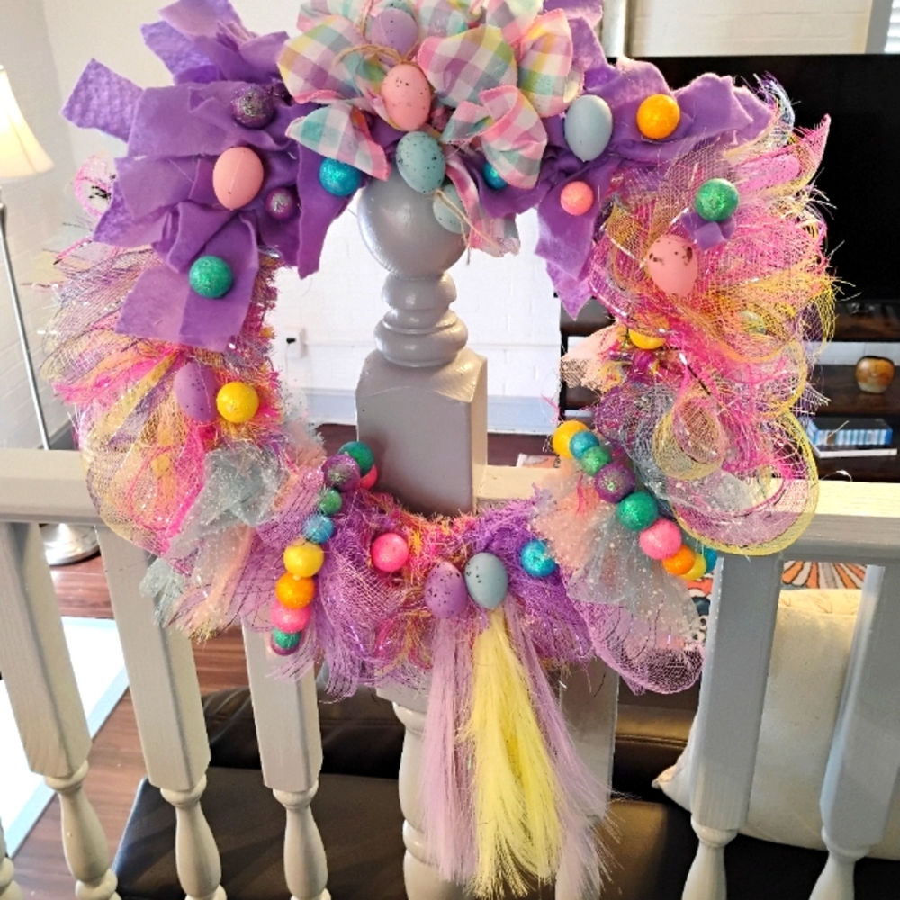 Colorful Easter Egg Kids Wreath